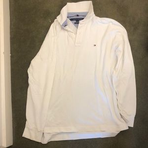 Tommy Hilfiger Men’s White Long Sleeve collared shirt - Medium